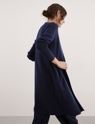 

JAEGER Womens Pure Wool Longline Cardigan - Navy, Navy