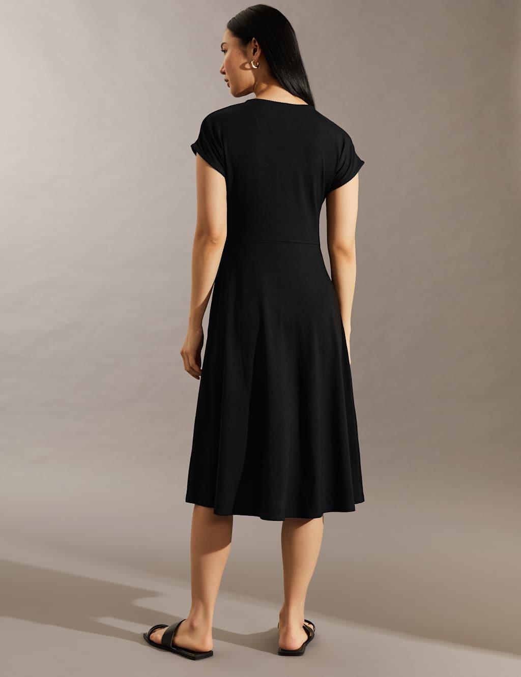 Jersey V-Neck Midi Tea Dress image 4