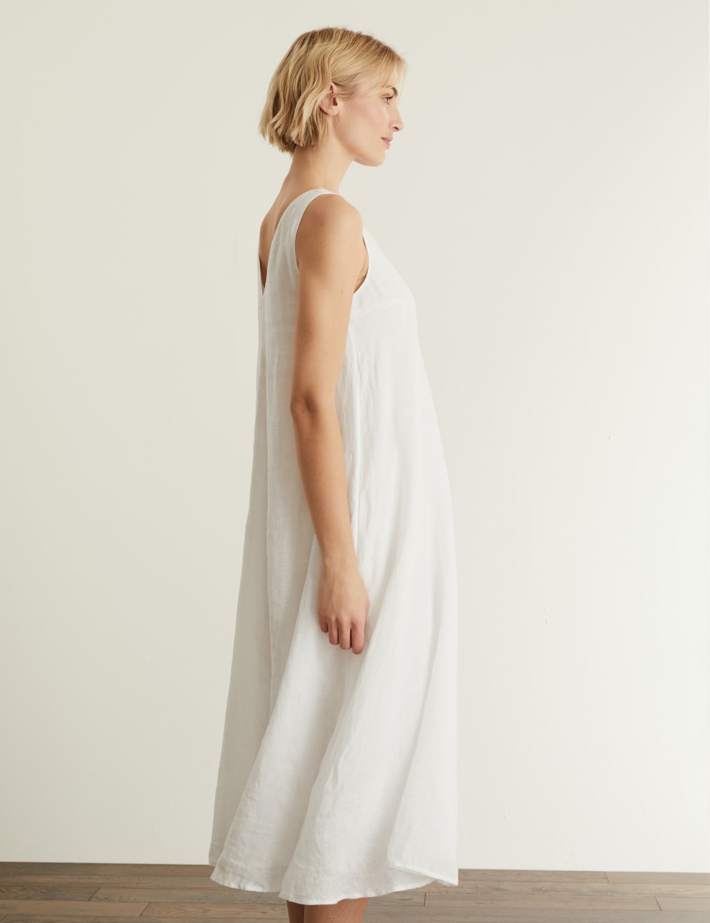 Pure Linen V-Neck Maxi Shift Dress image 6