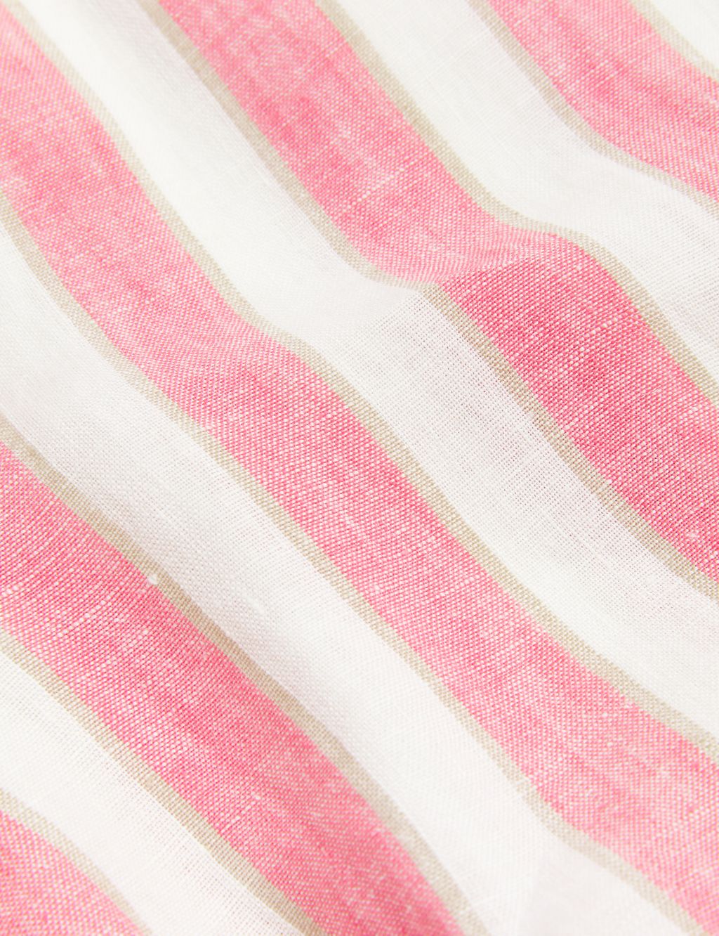 Pure Linen Striped Midi Waisted Dress image 5