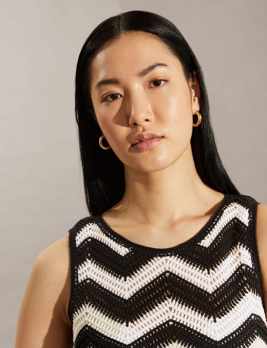 Cotton Rich Striped Midi Shift Dress image 2