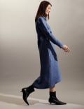 Pure Linen Belted Midi Shirt Dress