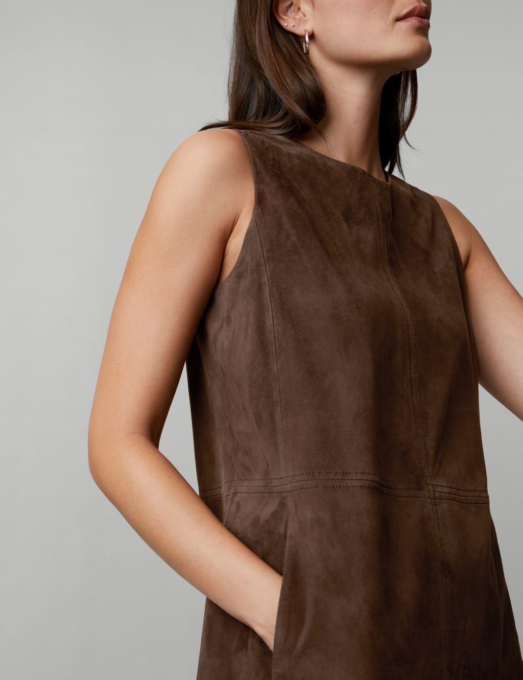 Suede Mini Shift Dress image 3