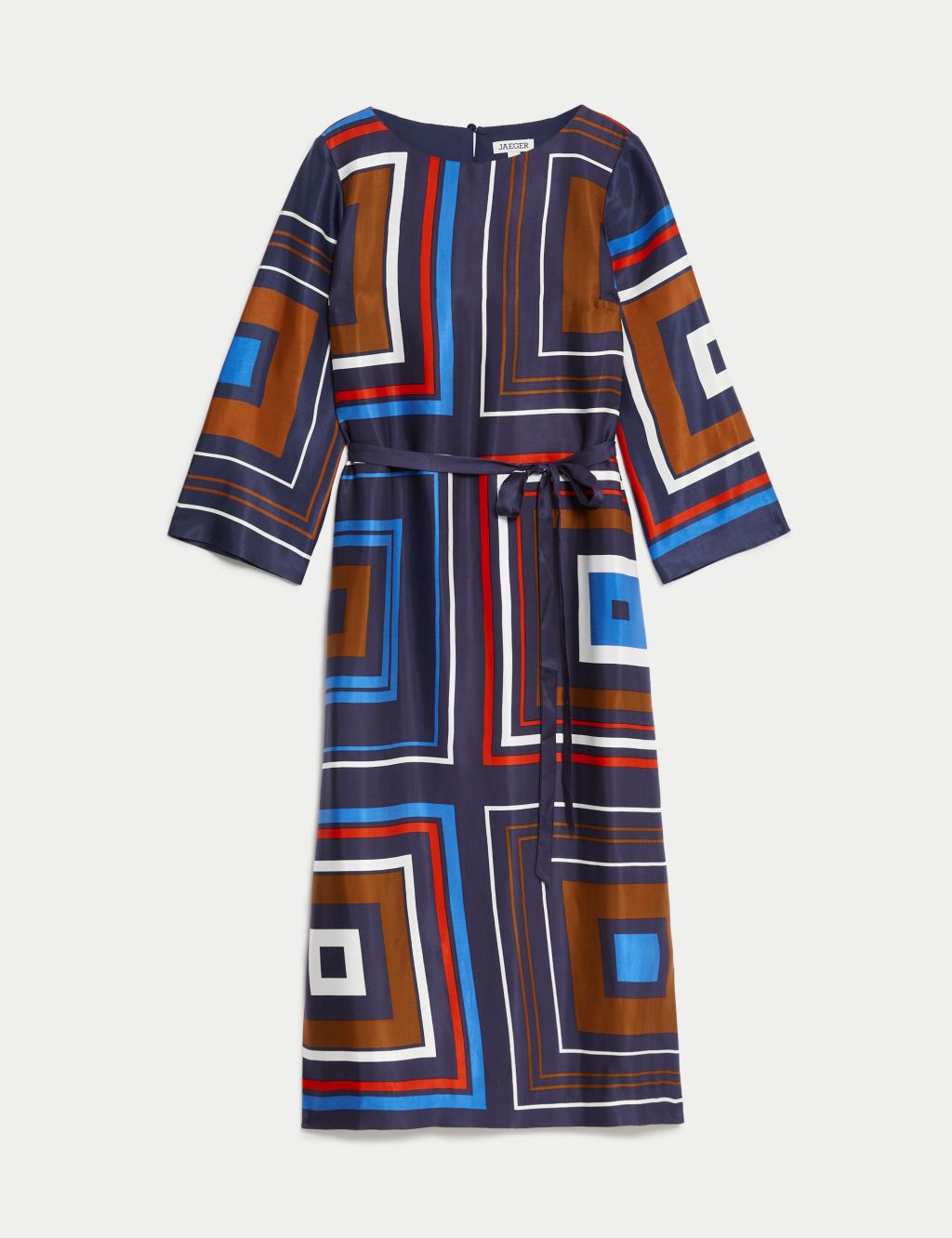Geometric Shirred Midi Column Dress image 2