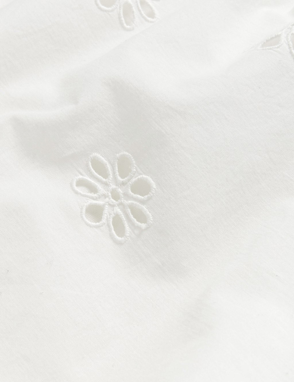 Pure Cotton Broderie Tie Neck Midi Dress image 5