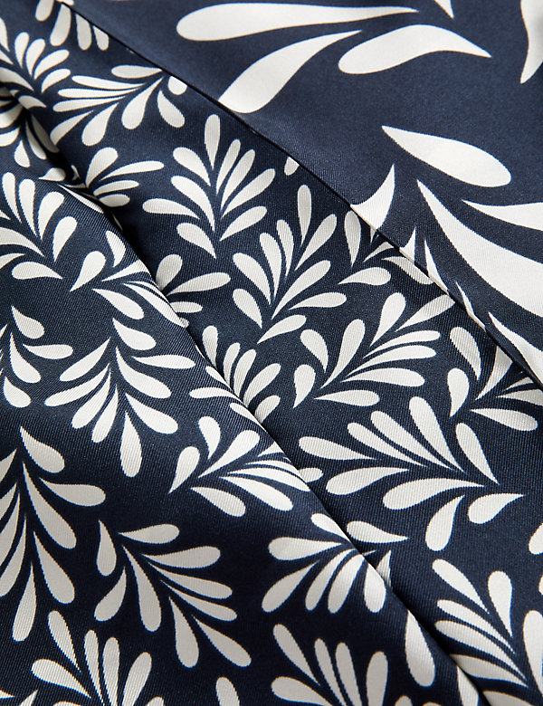 Pure Silk Floral Midi Shirt Dress - BB