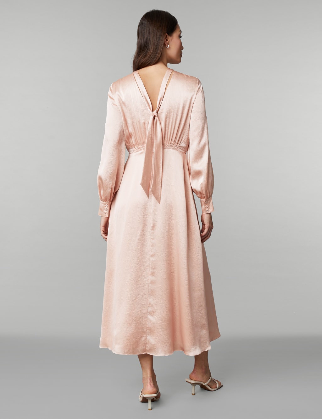 Pure Silk Textured Maxi Skater Dress image 5