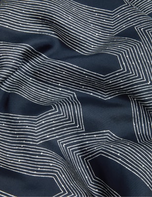 

JAEGER Womens Pure Silk Geometric Midi Shirt Dress - Navy Mix, Navy Mix