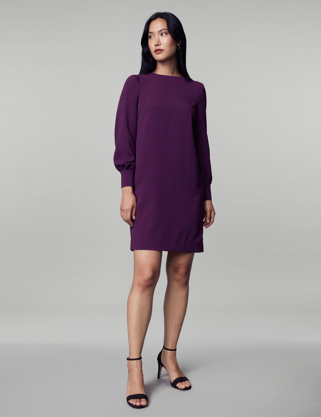 Crepe Knee Length Shift Dress image 1