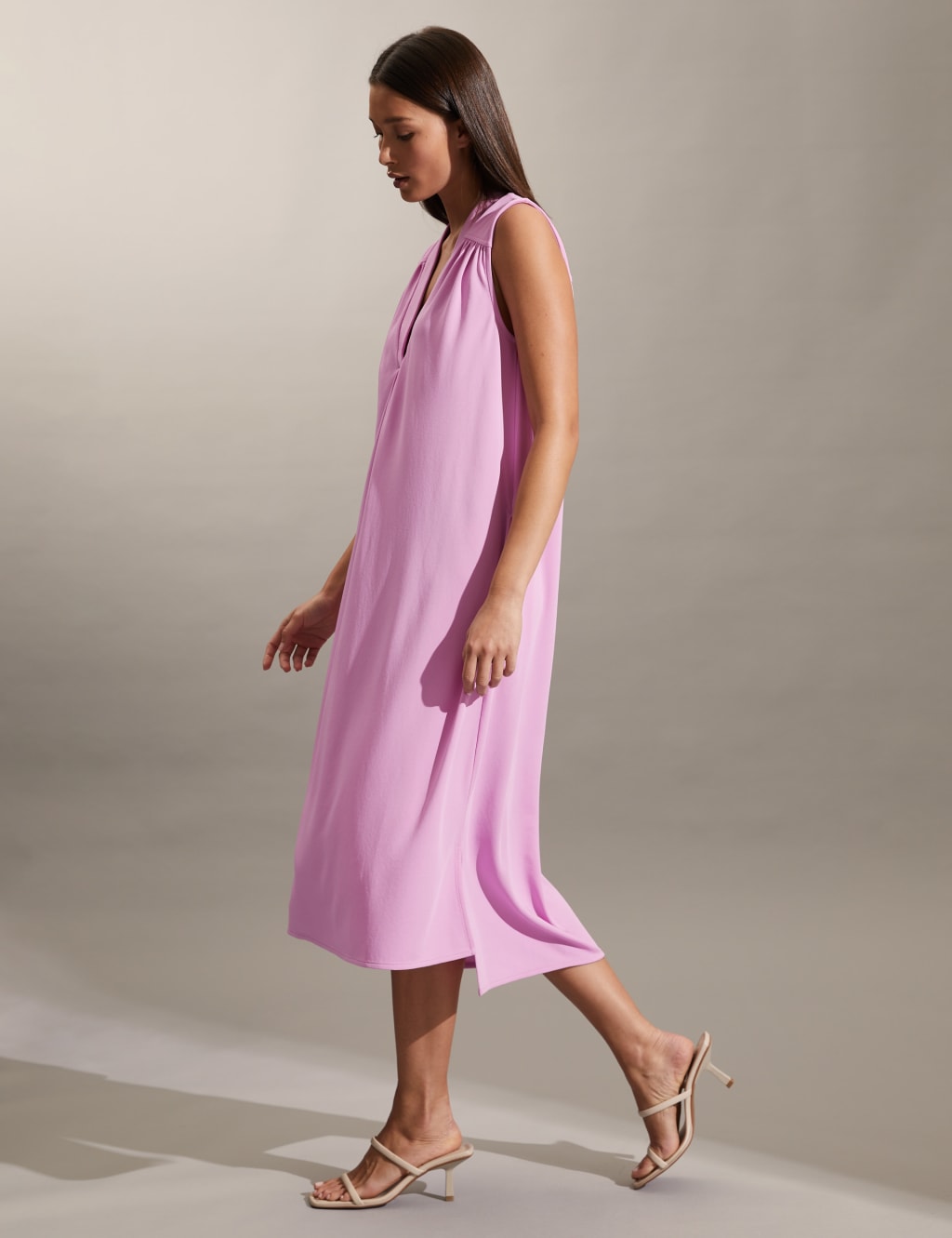 V-Neck Maxi Relaxed Shift Dress image 2