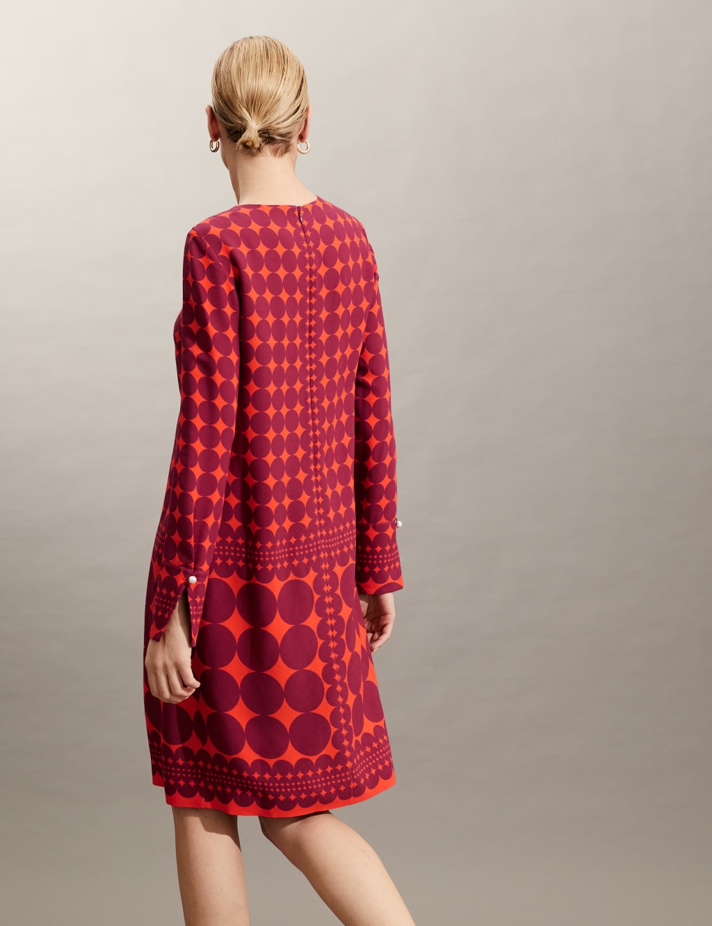 Geometric Knee Length Shift Dress image 6