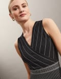 Knitted V Neck Knee Length Fit & Flare Dress