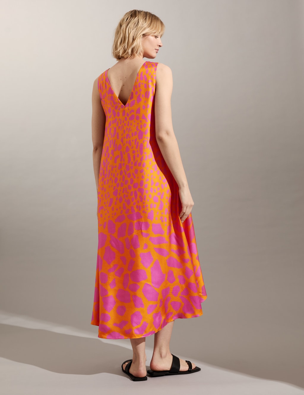 Pure Silk Animal Print Midi Smock Dress image 4