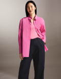 Cotton Rich Collared Relaxed Shirt