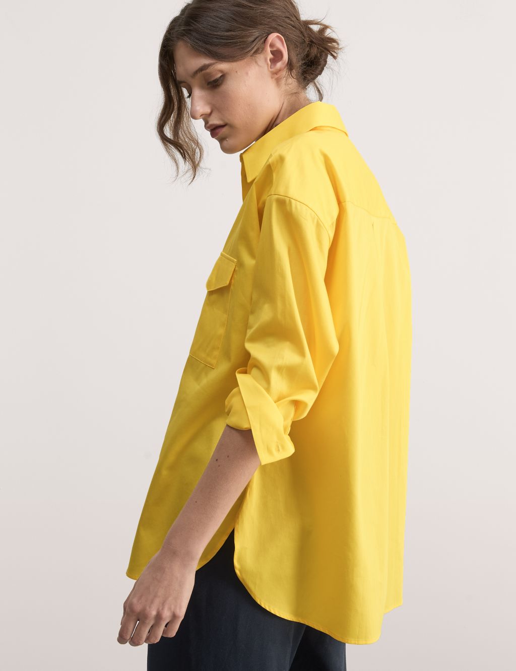 Pure Cotton Collared Relaxed Utility Shirt image 1
