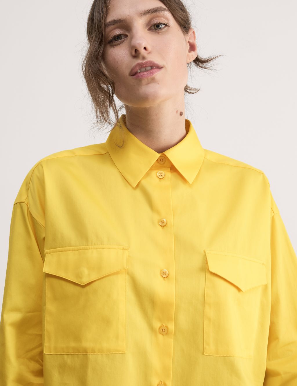 Pure Cotton Collared Relaxed Utility Shirt image 5