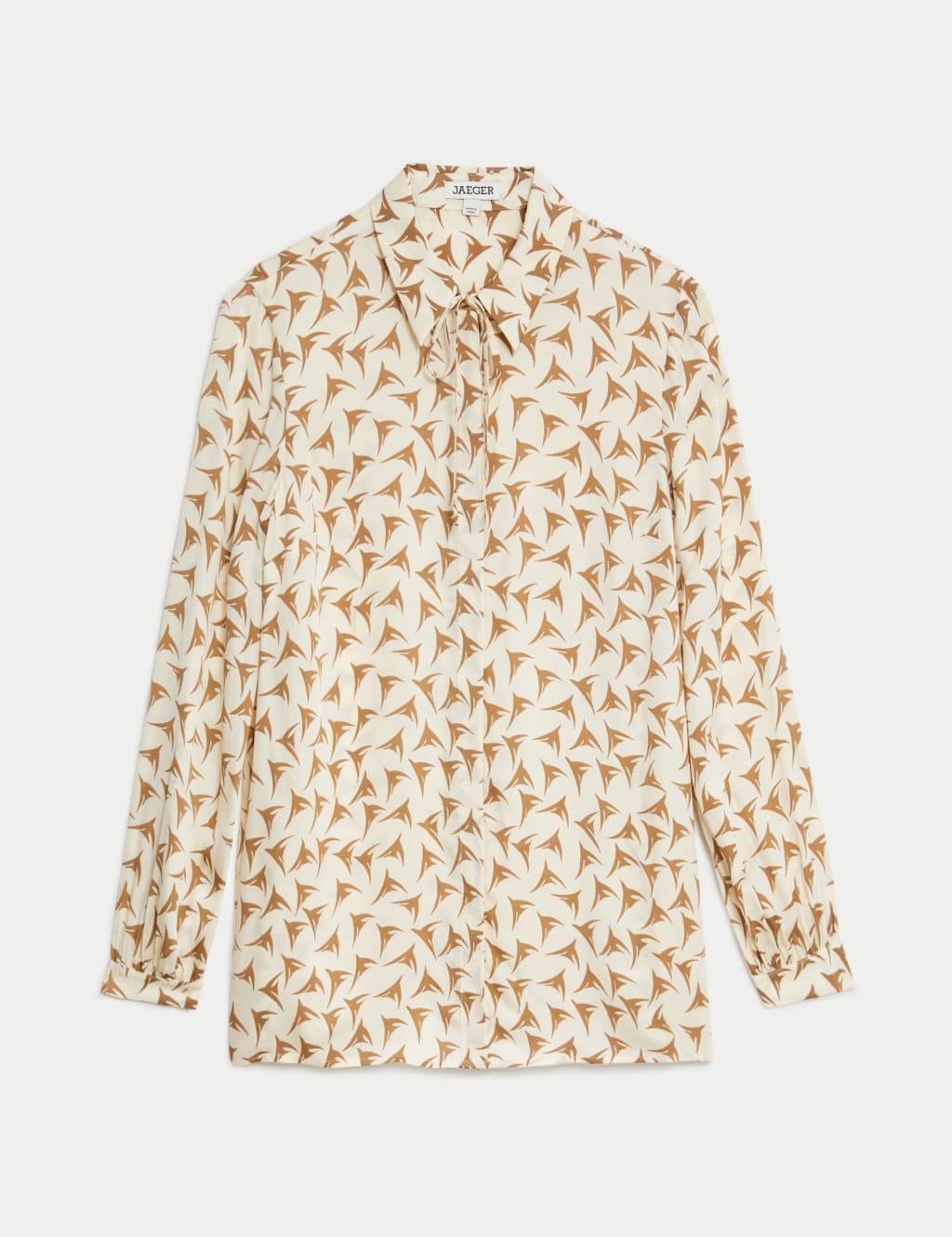 Printed Collared Blouson Sleeve Shirt image 2