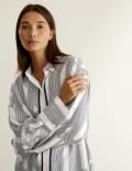 Pure Silk Printed Relaxed Long Sleeve Shirt