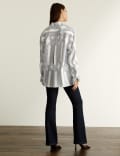 Pure Silk Printed Relaxed Long Sleeve Shirt