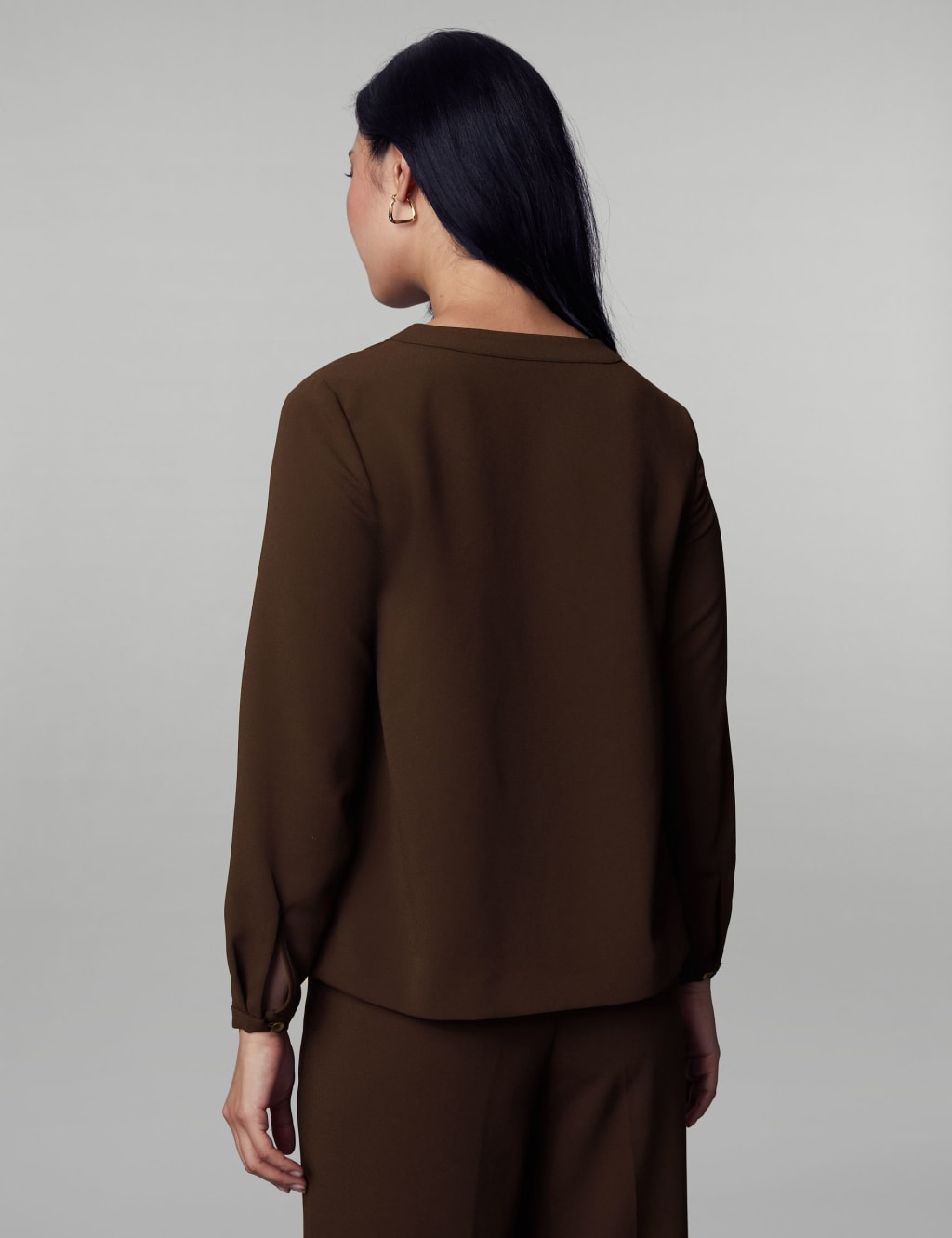 Crepe V-Neck Top image 5