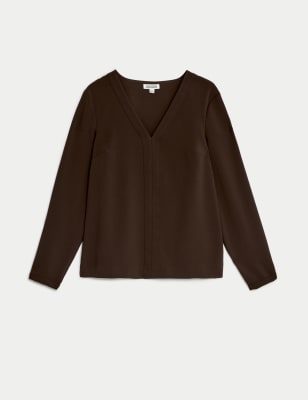 Crepe V-Neck Top
