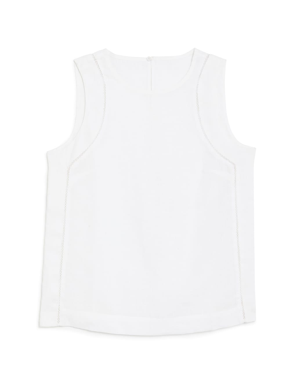 Pure Linen Lace Insert Vest Top image 2