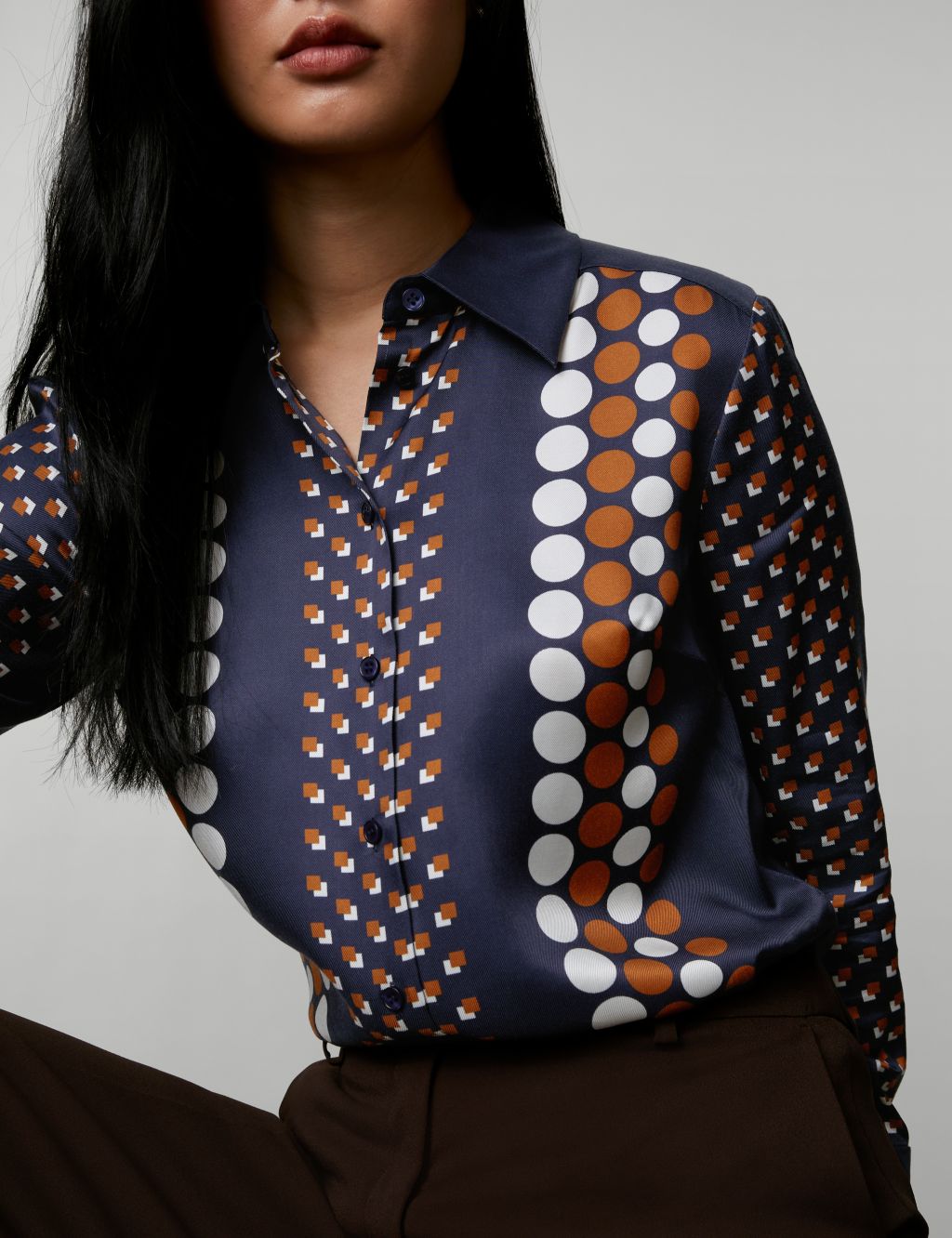 Geometric Collared Button Through Shirt image 5