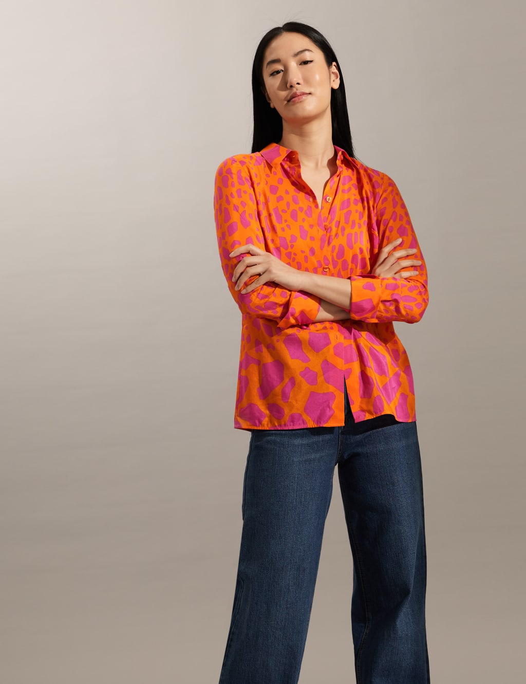 Silk Blend Animal Print Shirt image 2