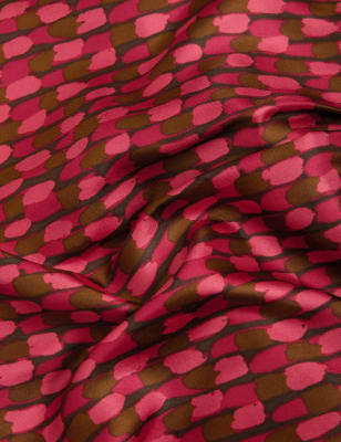 

JAEGER Womens Pure Silk Printed Long Sleeve Shirt - Red Mix, Red Mix