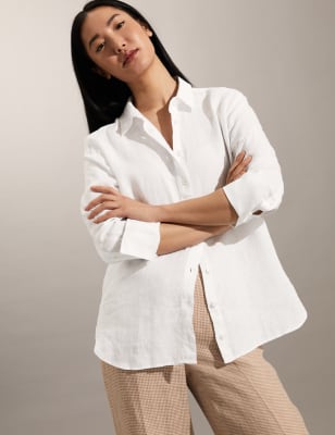 

JAEGER Womens Pure Linen Shirt - White, White