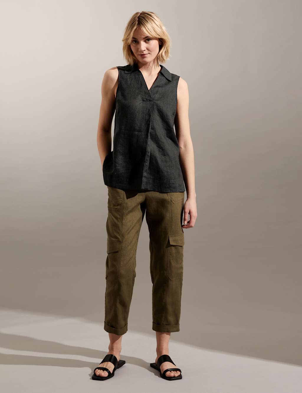 Pure Linen Relaxed Shell Top image 2