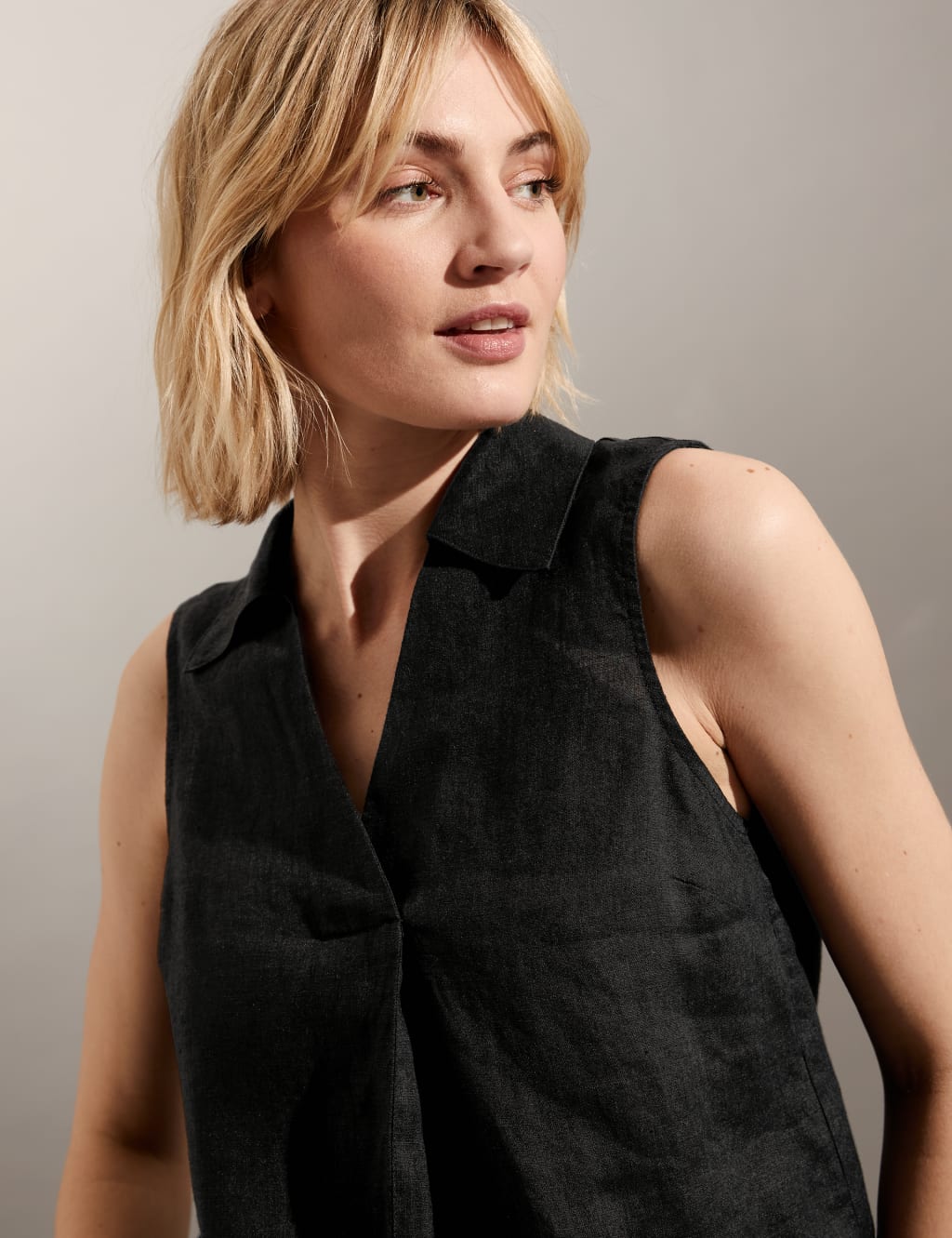 Pure Linen Relaxed Shell Top image 3