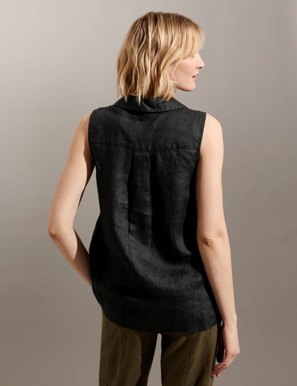 Pure Linen Relaxed Shell Top image 4