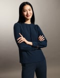 Round Neck Button Detail Top