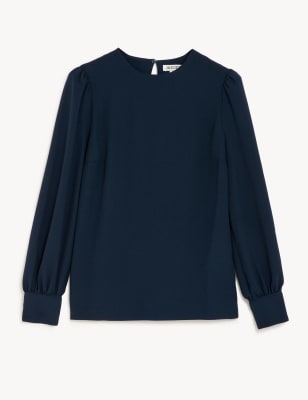 Round Neck Button Detail Top - GA
