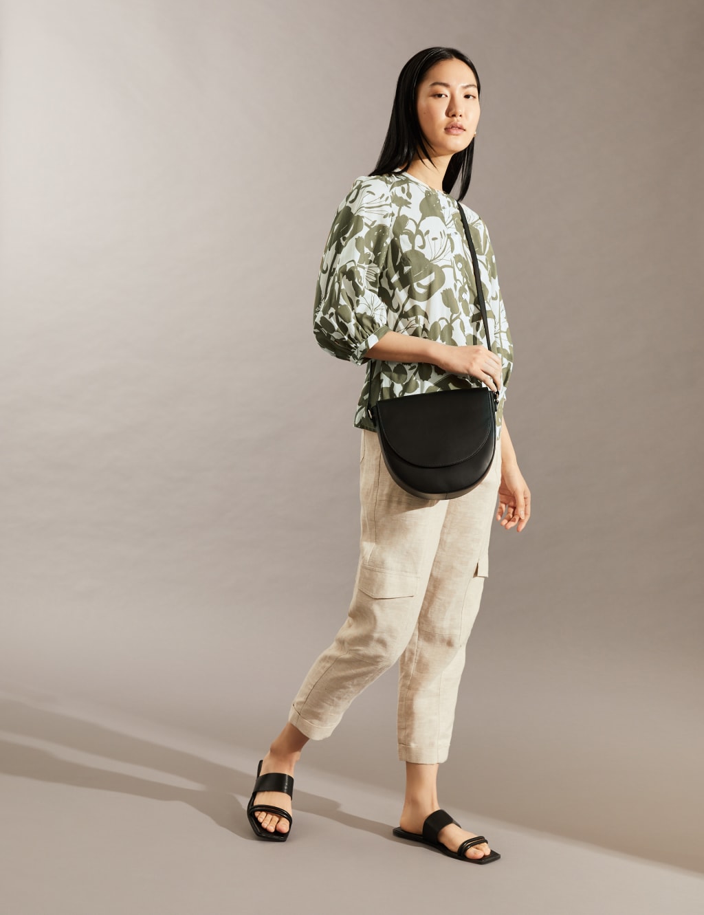 Pure Cotton Floral Crew Neck Shirt image 2