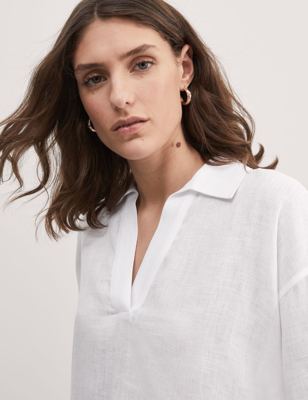 Pure Linen Collared Relaxed Shirt image 3