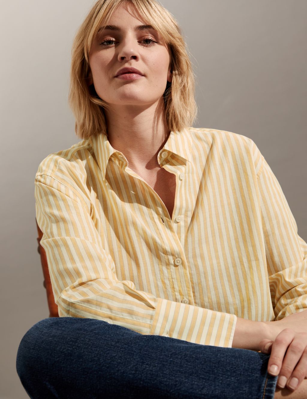 Pure Cotton Striped Collared Shirt image 1