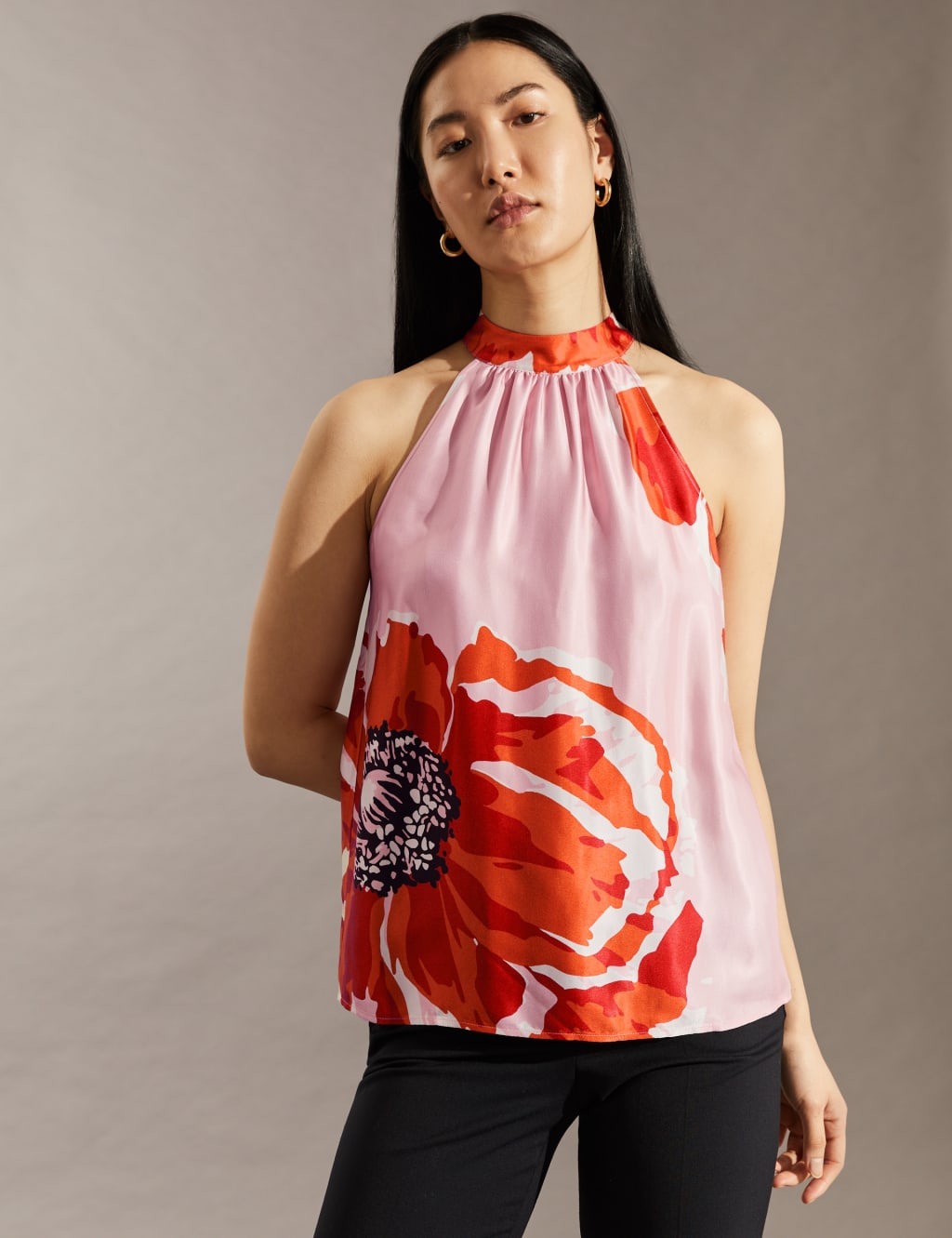 Floral Halter Neck Vest Top image 1