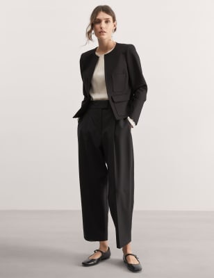 Jersey Collarless Jacket | M&S CA