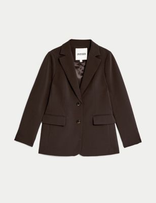 Crepe Tailored Single Breasted Blazer