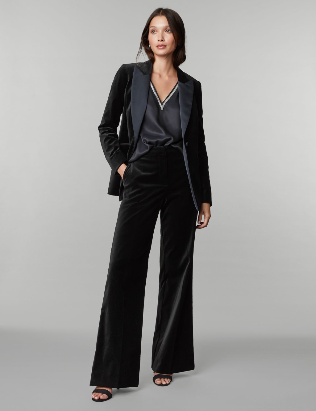 Velvet Tailored Tuxedo Blazer image 3