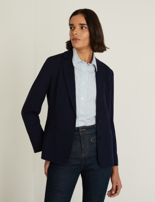 Chaqueta blazer de punto con botonadura simple M&S US