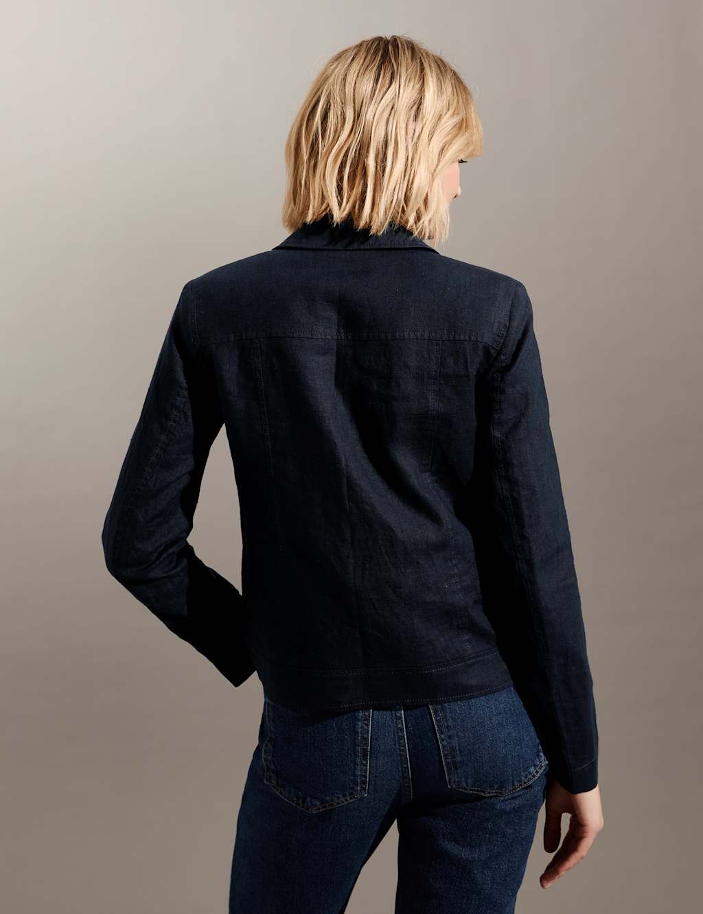 Pure Linen Biker Jacket image 4