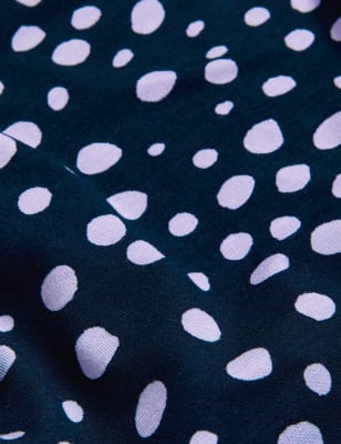 

JAEGER Womens Jersey Polka Dot Cowl Neck Long Sleeve Top - Navy Mix, Navy Mix