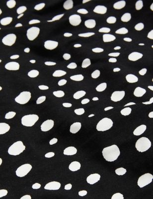

JAEGER Womens Jersey Polka Dot Cowl Neck Long Sleeve Top - White/Black, White/Black