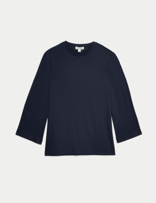 

JAEGER Womens Pure Cotton Top - Navy, Navy