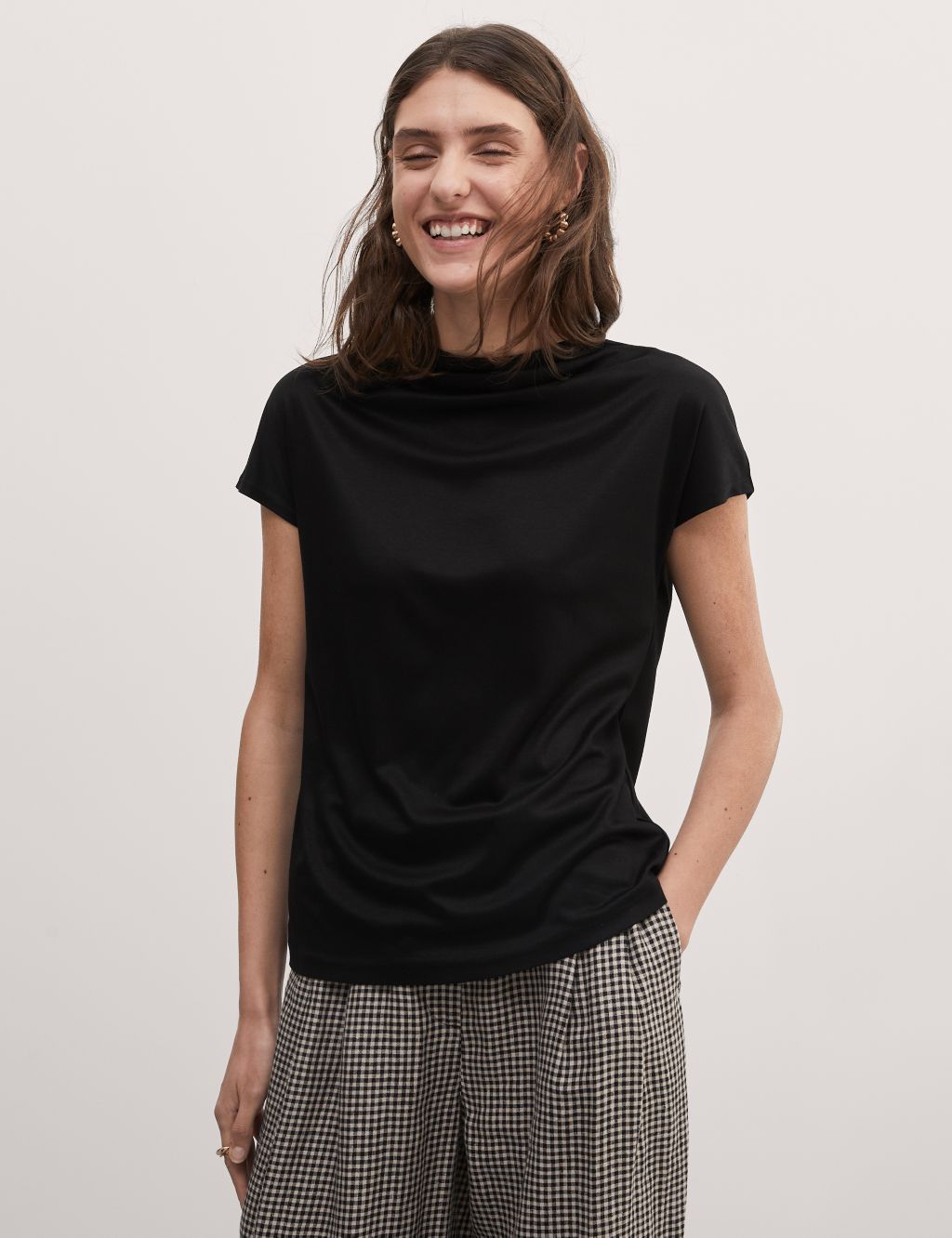 Jersey Funnel Neck Top image 1