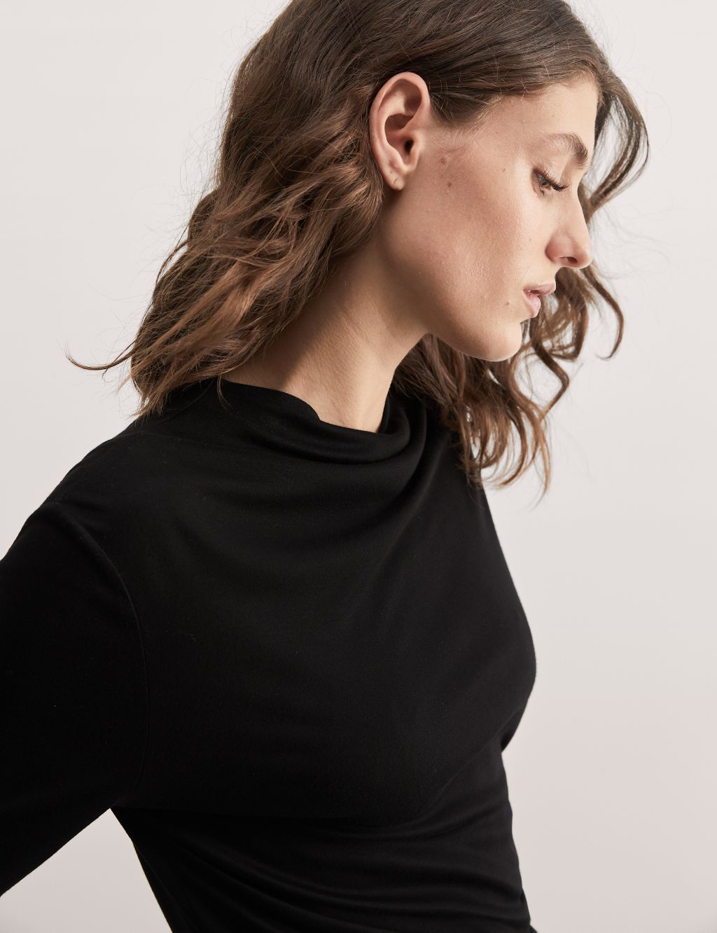 Jersey Funnel Neck Top image 3