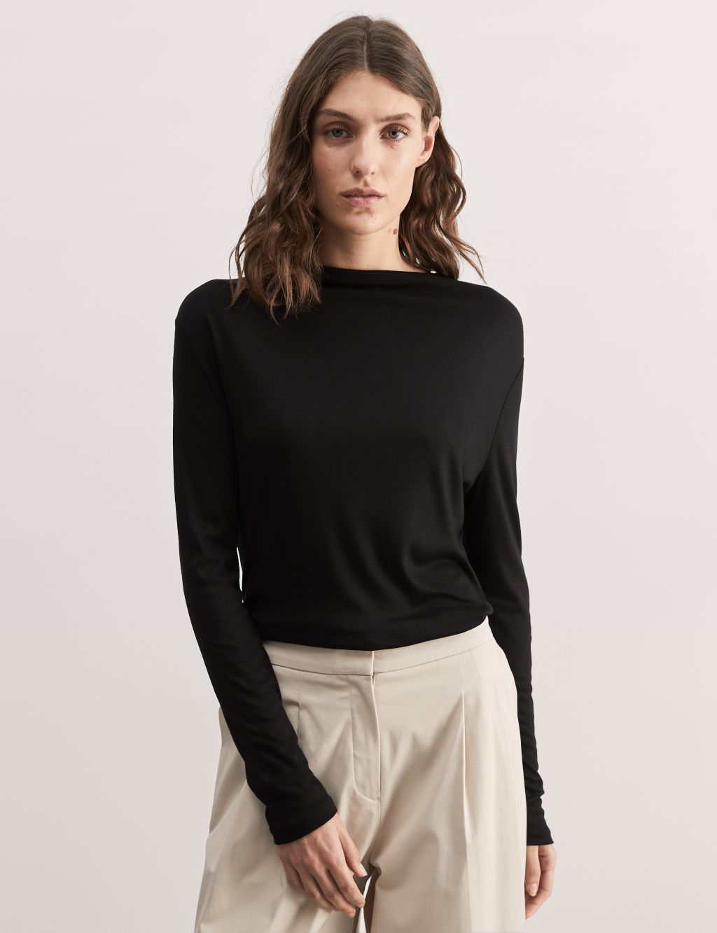 Jersey Funnel Neck Top image 4